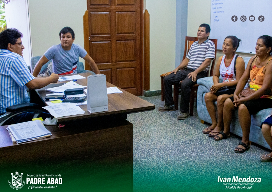 ALCALDE PROVINCIAL SOSTIENE REUNIÓN CON DIVERSAS AUTORIDADES DE CASERÍOS Y JUNTAS VECINALES A FIN DE ATENDER SUS NECESIDADES