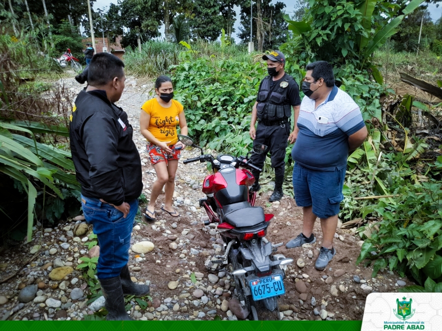 SERENAZGO DE LA MUNICIPALIDAD DE PADRE ABAD RECUPERA MOTO ROBADA